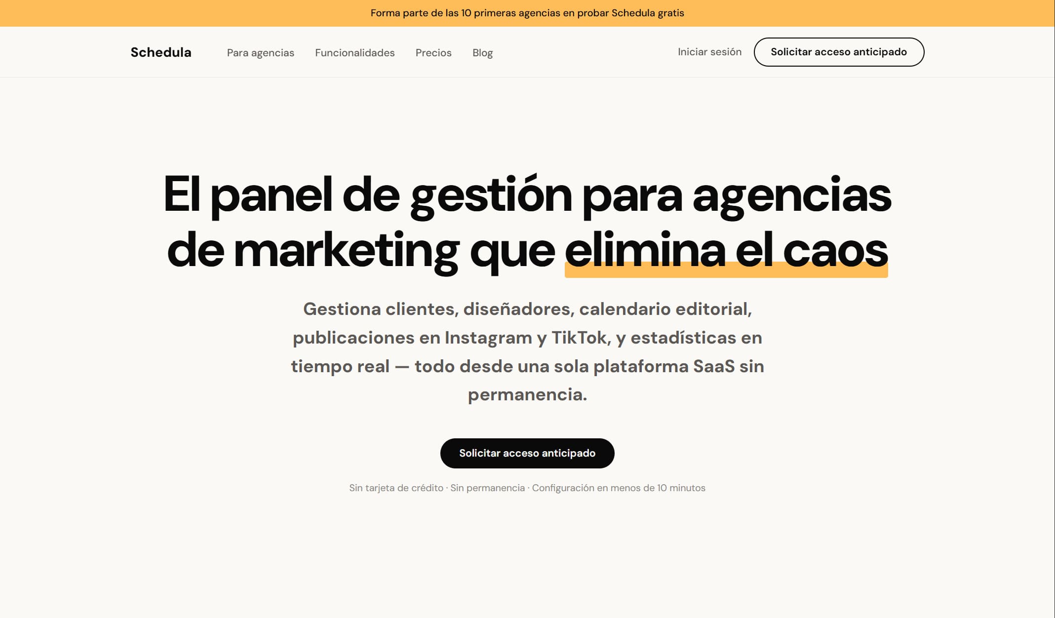 Schedula.biz — panel de gestión para agencias de marketing